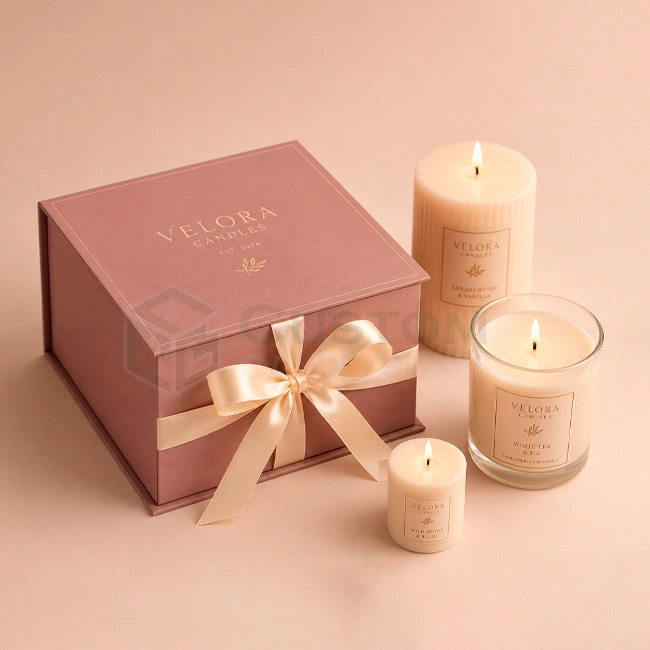 Candle Gift Boxes with Ribbon