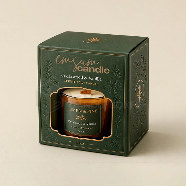 Debossed Candle Boxes With Window