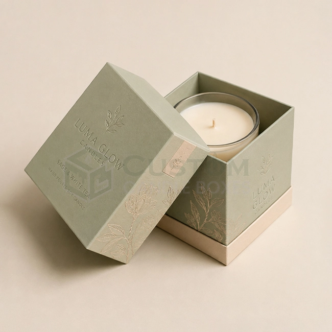 Debossed Candle Boxes pic