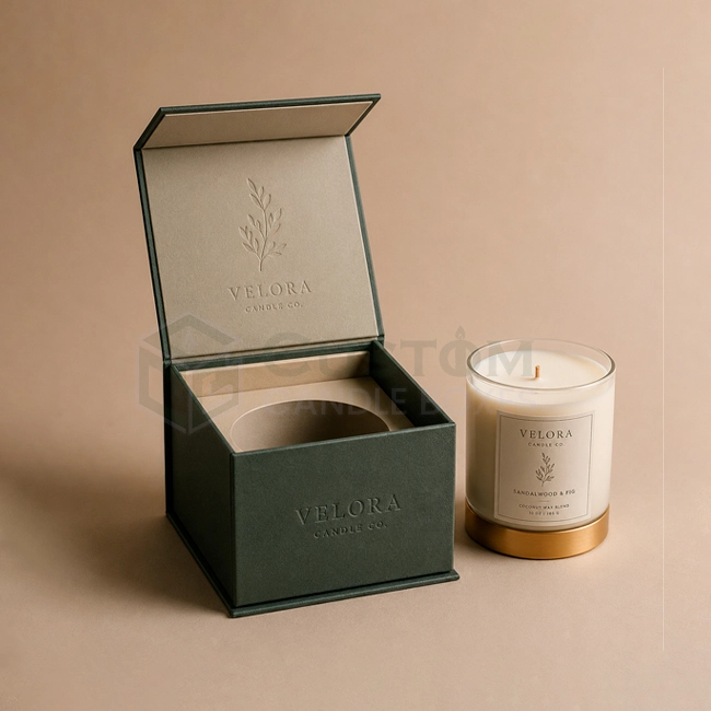 Rigid Debossed Candle Boxes