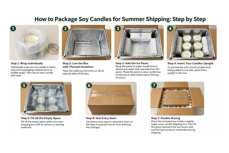 soy candle packaging steps